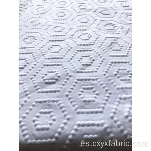 Tejido de poliéster blanco con estampado de burbujas en 3D